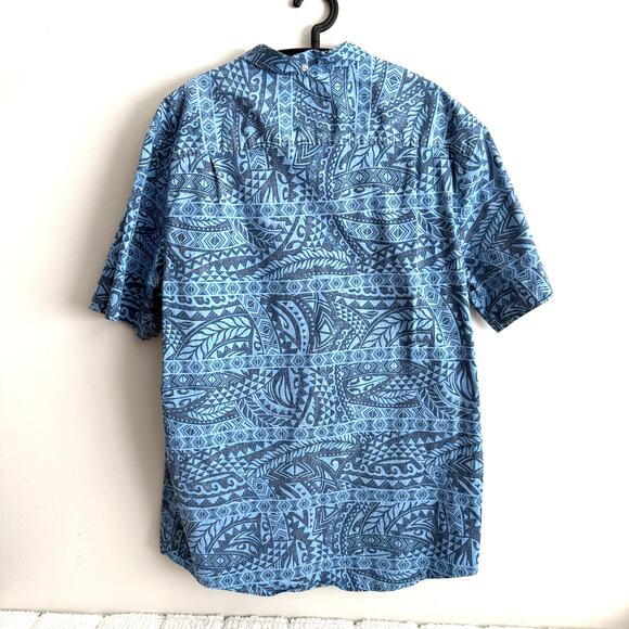 Jack O'Neill Men's XXL Blue Graphic Tribal Print Shirt Short Sleeve Casual - Picture 2 of 11
